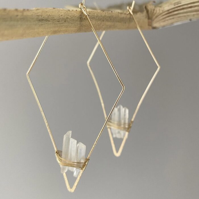 Liou Crystal Shard Statement Earrings