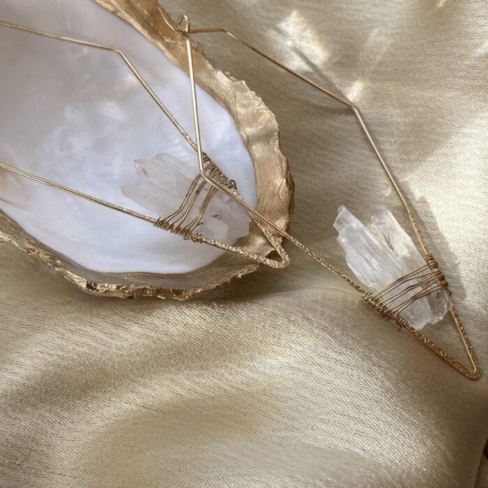 Liou Crystal Shard Statement Earrings