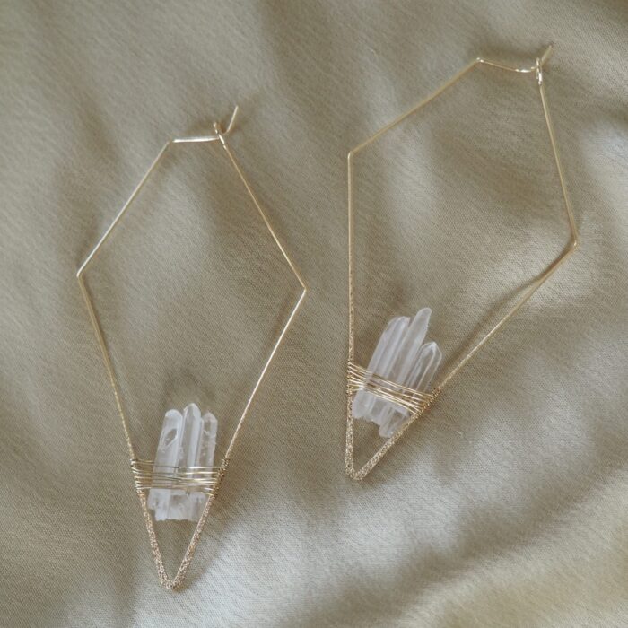 Liou Crystal Shard Statement Earrings