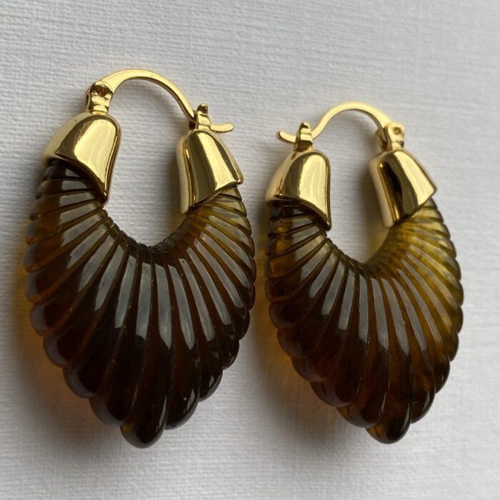 liou Cyra tortoise shell earrings