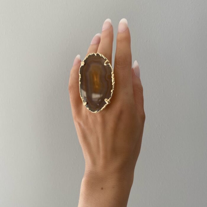 liou Deep honey agate ring