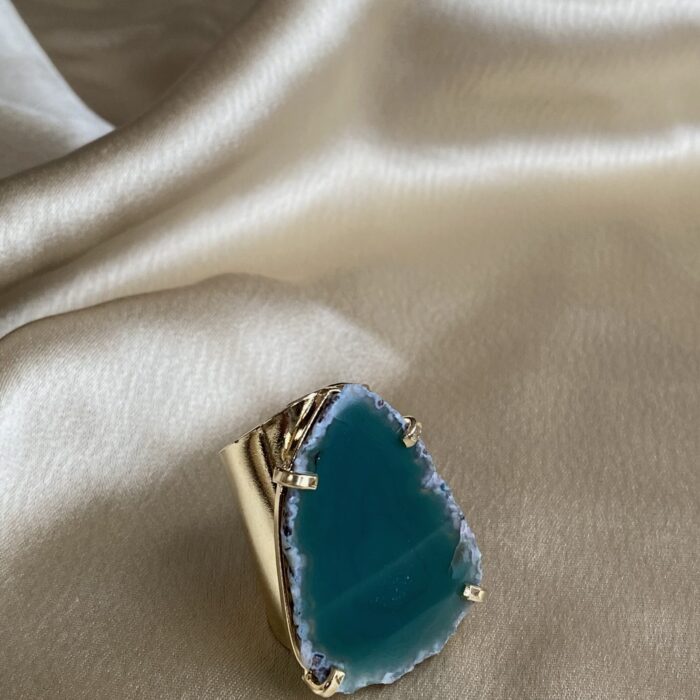 liou Jagger Ring in Green Agate