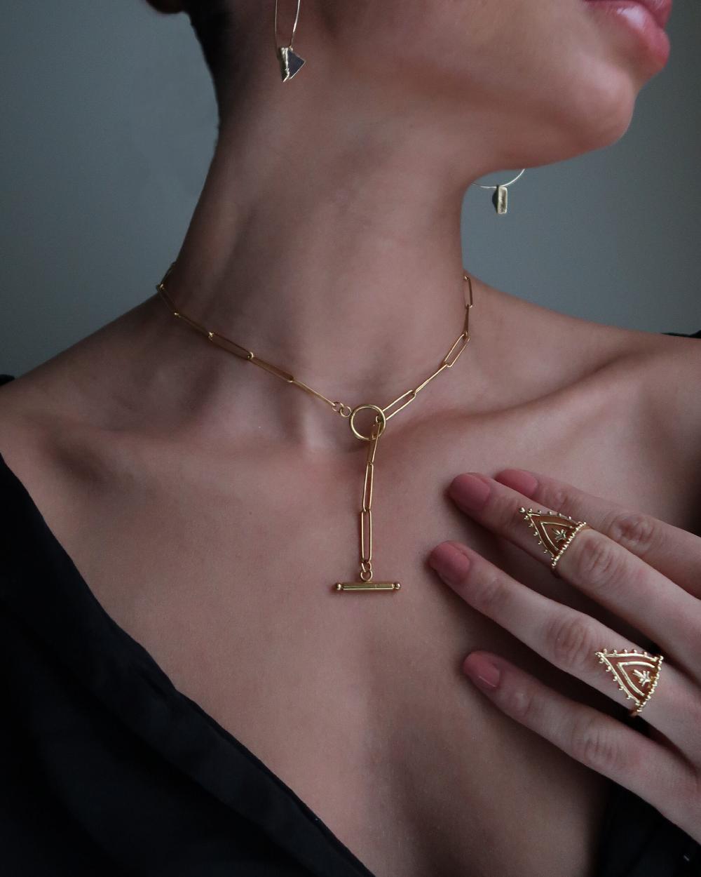 liou Jupiter Paperclip Necklace