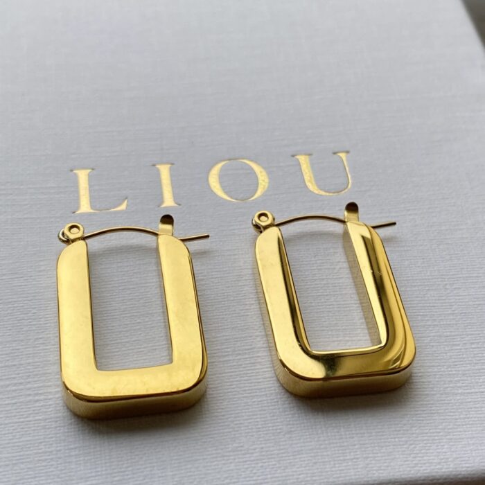 Liou Kuna Gold Rectangular Hoops