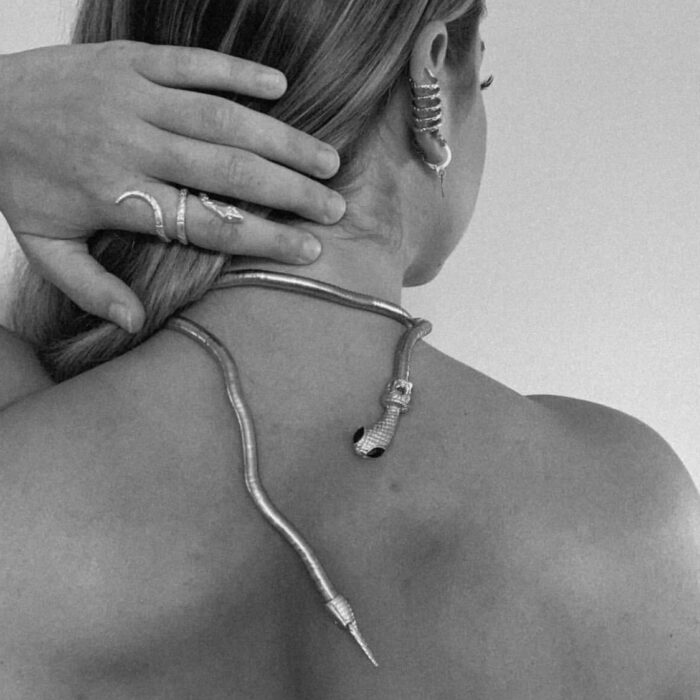 liou Lima Silver Snake Necklace