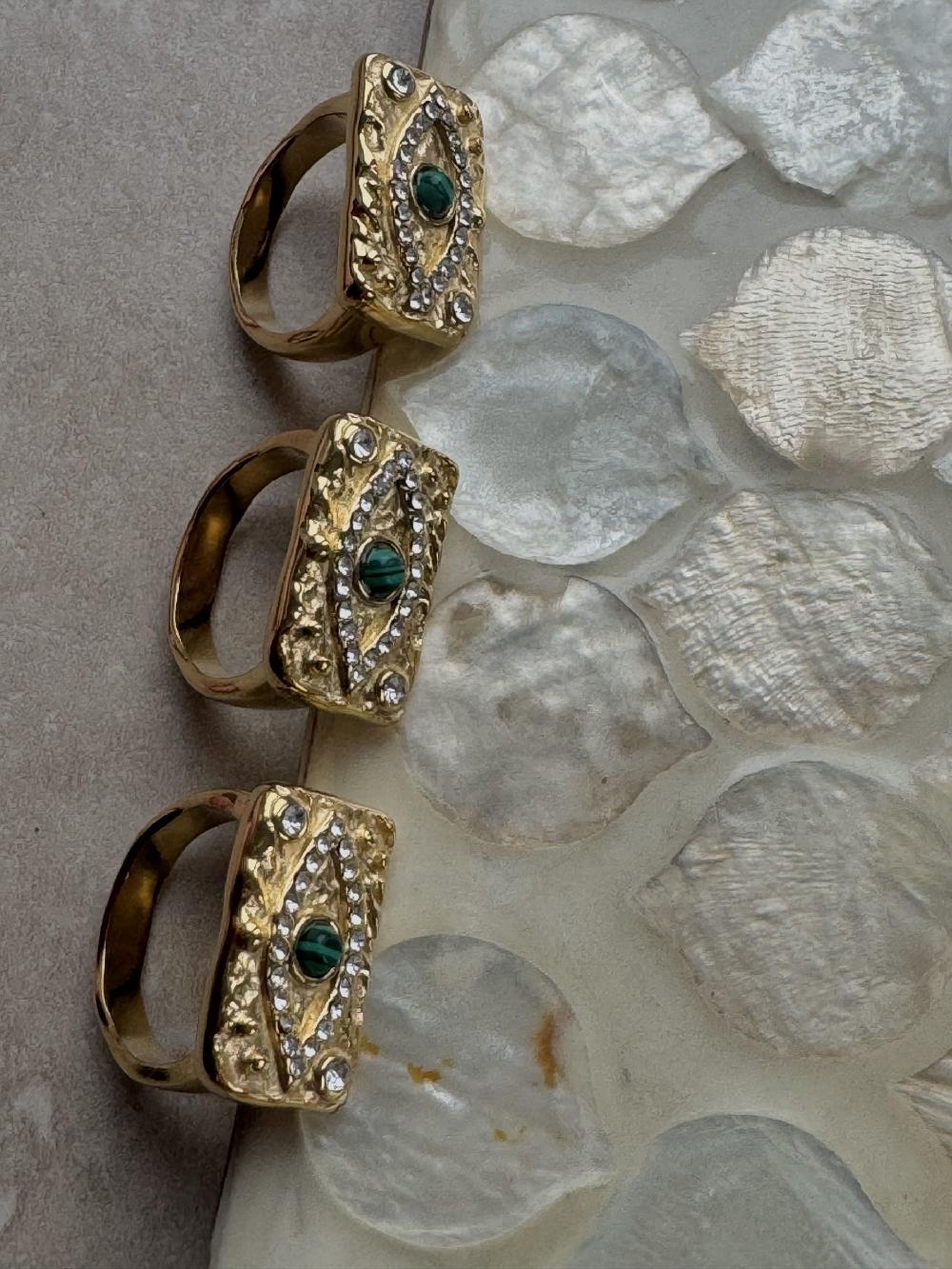 Liou Malachite Eye Ring