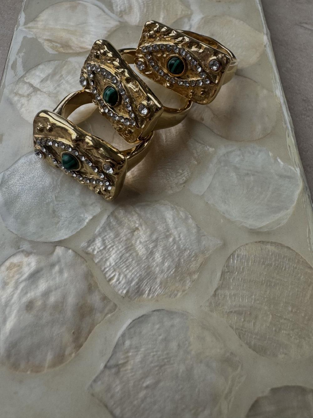 Liou Malachite Eye Ring