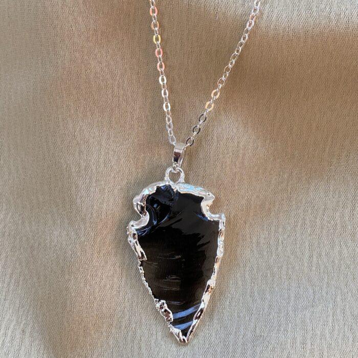 liou Nirvana Silver Black Agate Necklace