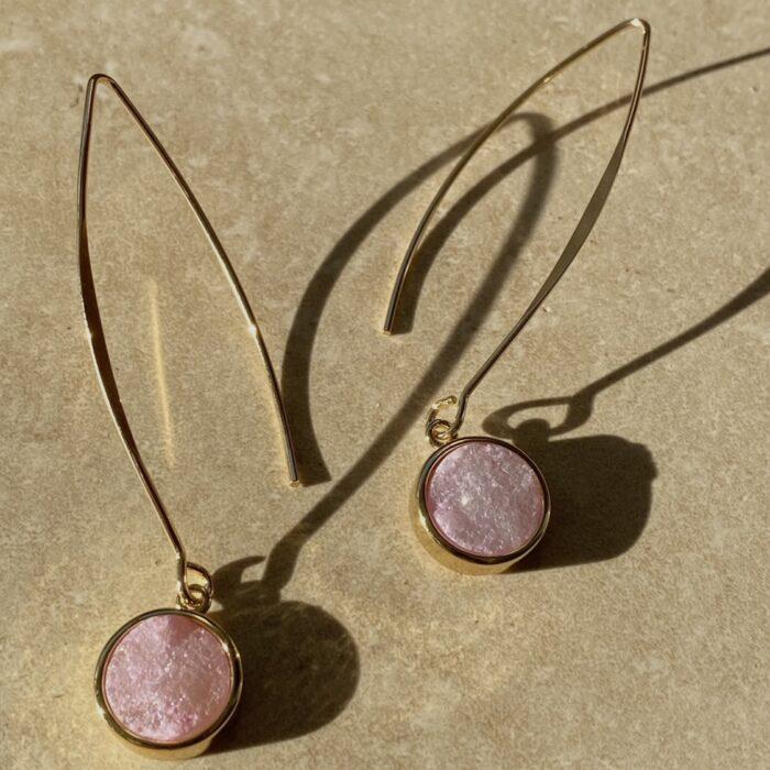 liou Pink Druzy Drops