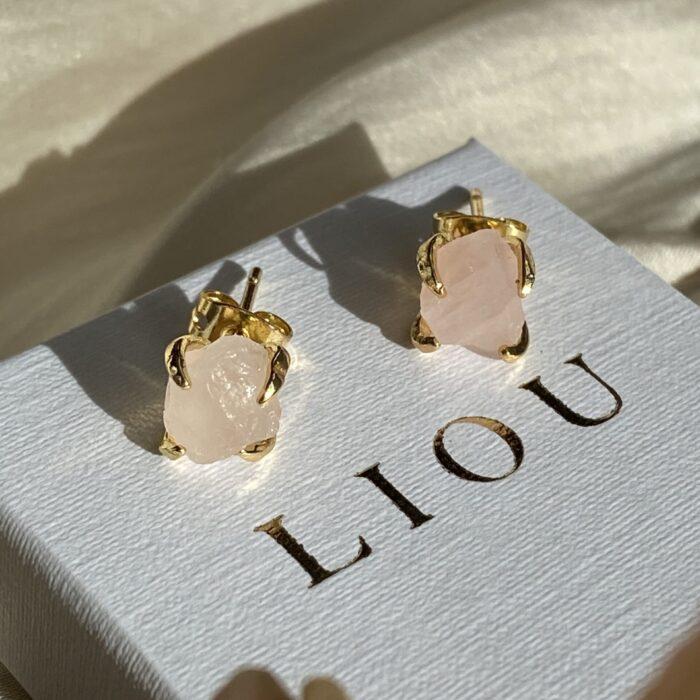 Liou Rose Quartz Studs