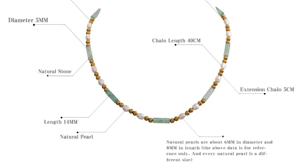 Liou Zee Zee Green Aventurine Bead Necklace