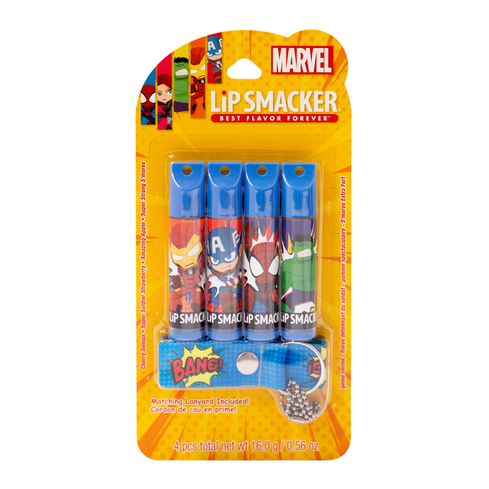 Lip Smacker Marvel Avengers Lanyard & 4-Piece Lip Balm Set