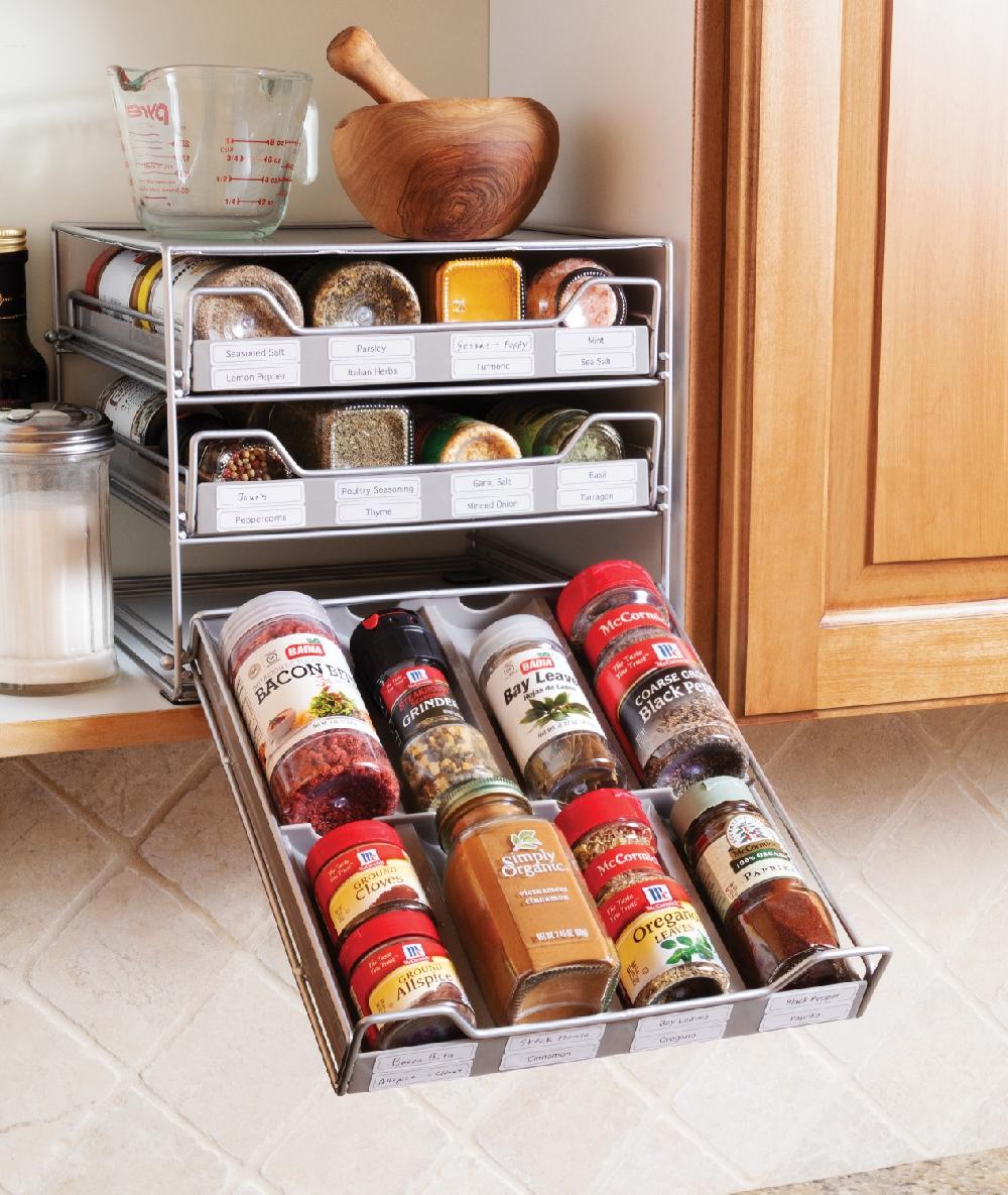 Lipper International 24-Bottle Three Tier Metal Spice Rack