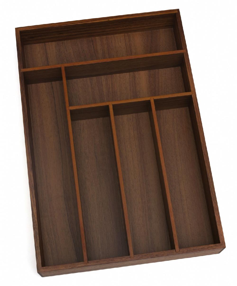 Lipper International Acacia Deep Flatware Organizer 6 Compartments