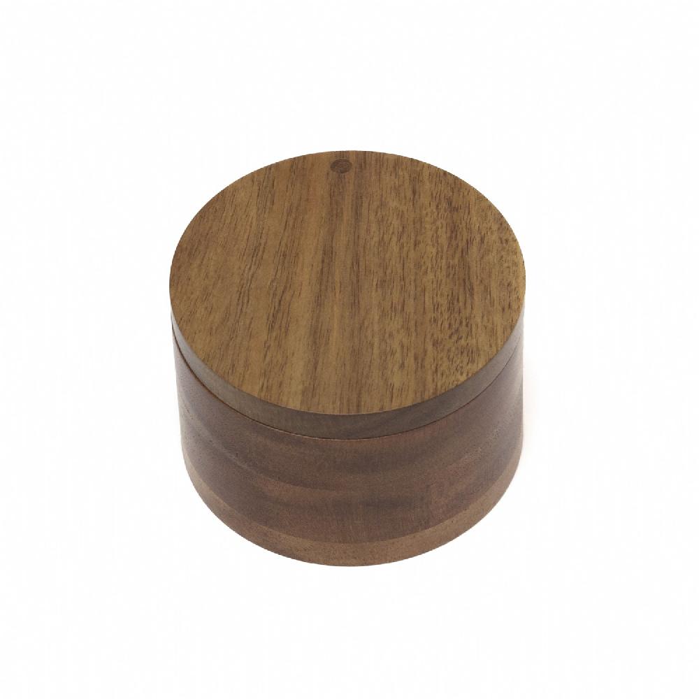Lipper International Acacia Divided Salt Box With Swivel Cover