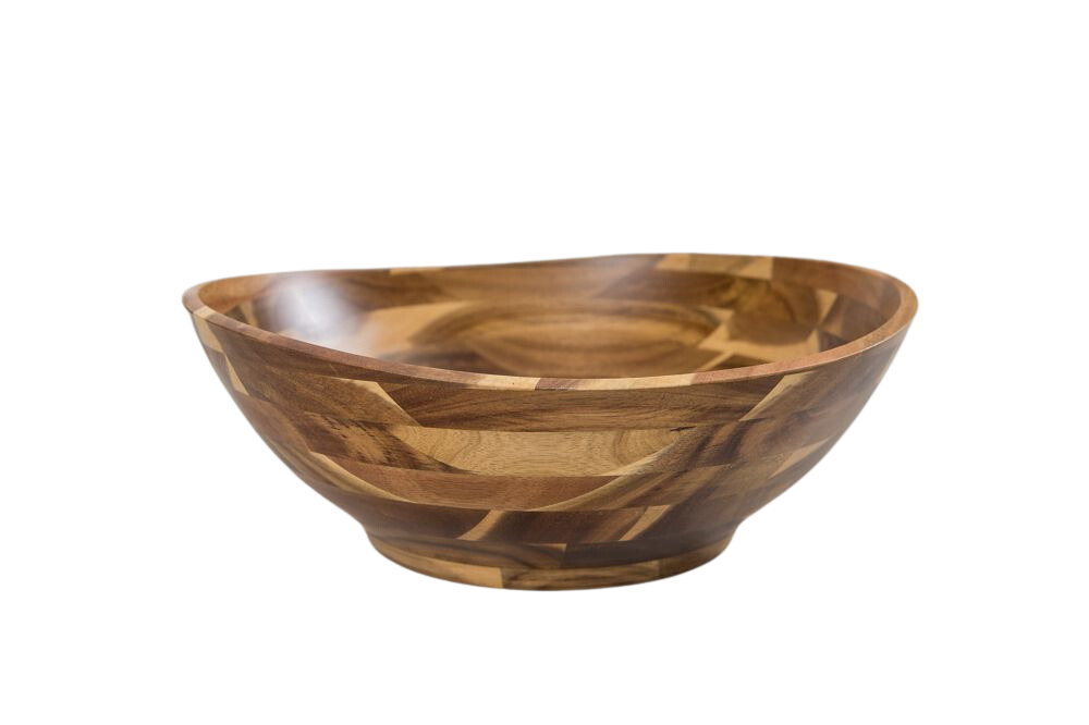 lipper international Acacia Natural Round Flared Bowl