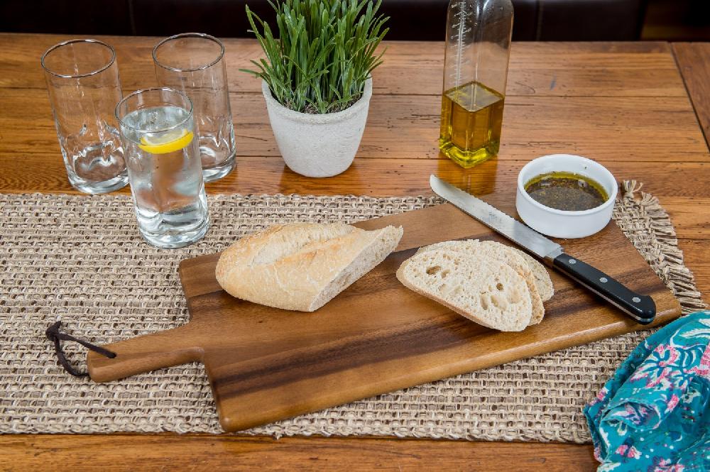 Lipper International Acacia Paddle Board With Leather Tie