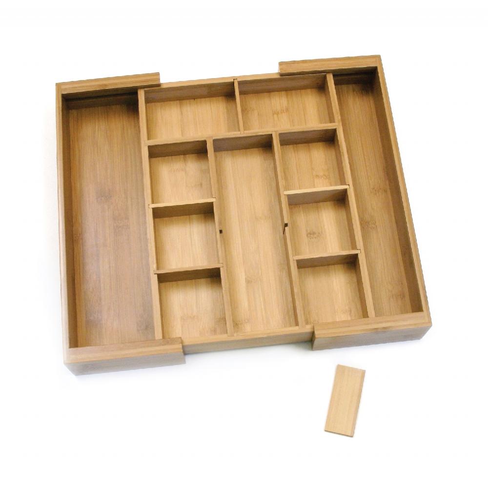 Lipper International Bamboo Expandable Organizer With 6 Removable Dividers
