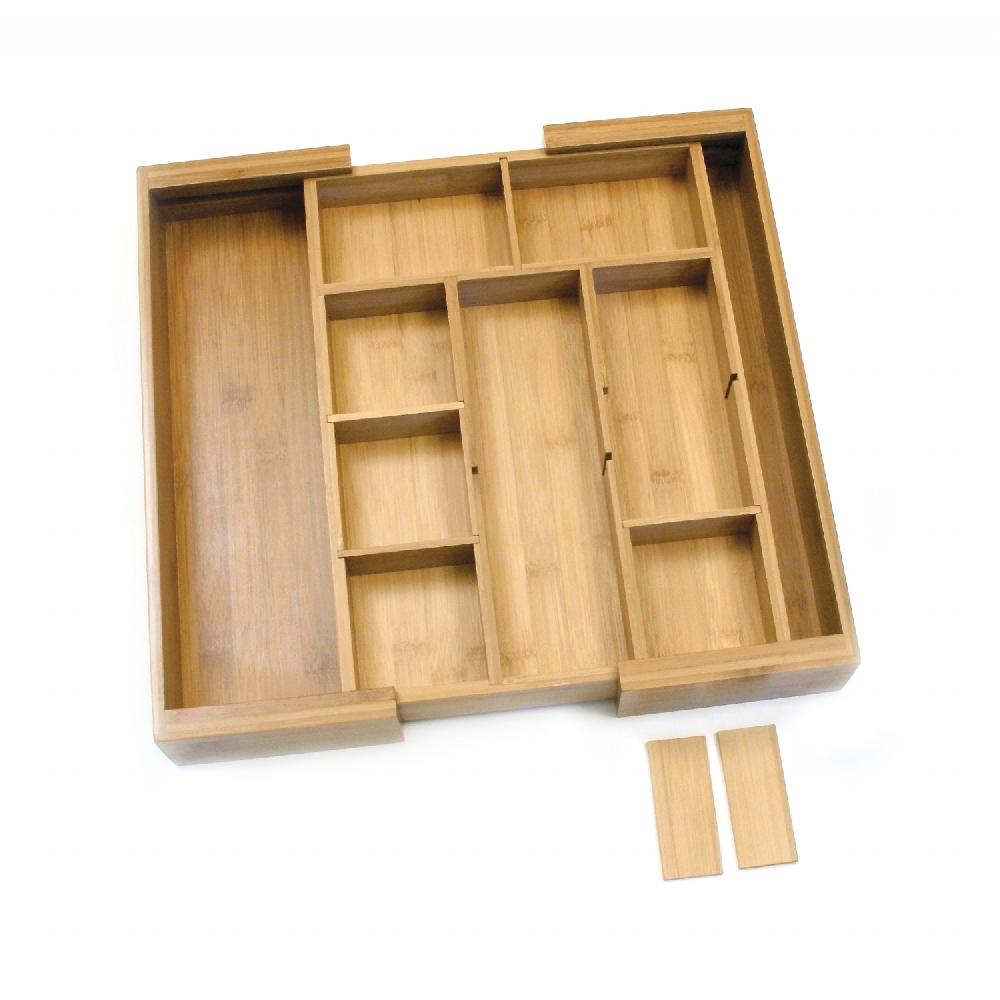 Lipper International Bamboo Expandable Organizer With 6 Removable Dividers