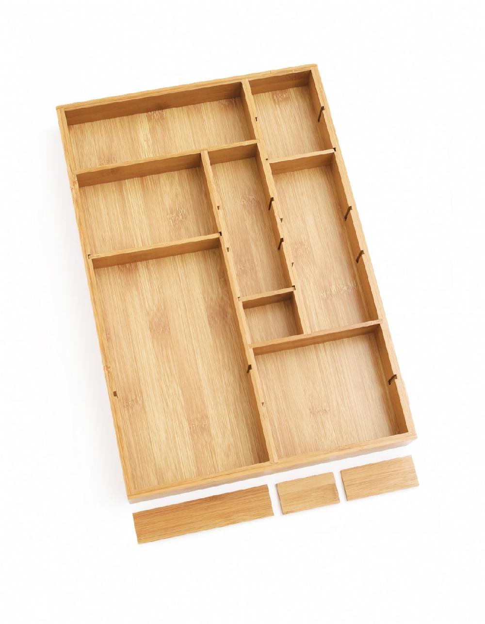 Lipper International Bamboo Organizer With 6 Removable Dividers