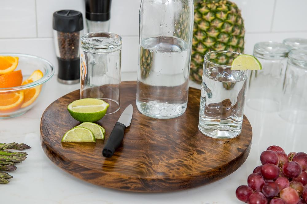 Lipper International Acacia Burl Finish Lazy Susan