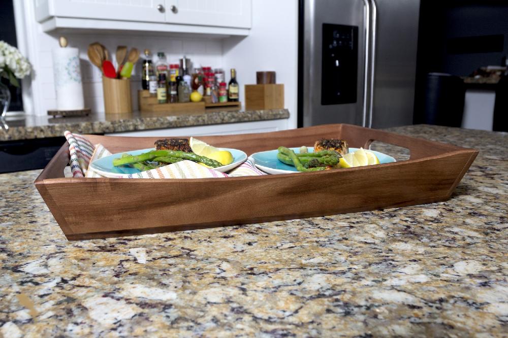 Lipper International Acacia Curved Serving Tray