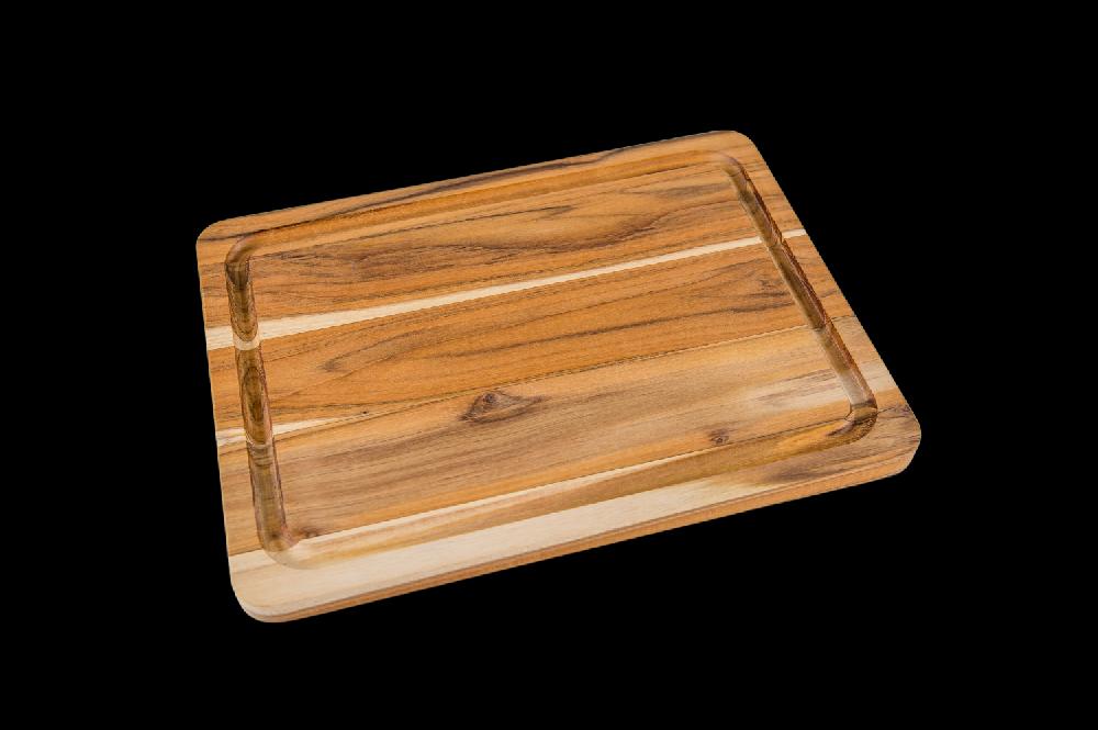 lipper international Teak Edge Grain Cutting Board Medium