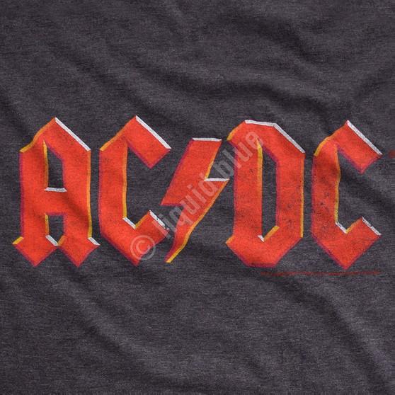 Liquid Blue AC/DC Vintage Logo Dark Heather Poly-Cotton T-Shirt