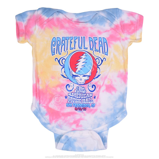 Liquid Blue American Music Hall Spiral Tie-Dye Onesie