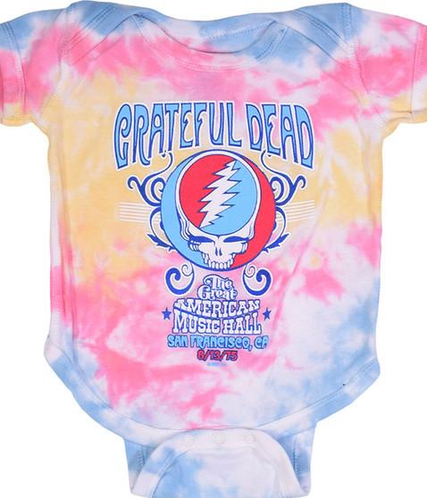 liquid blue American Music Hall Spiral Tie-Dye Onesie