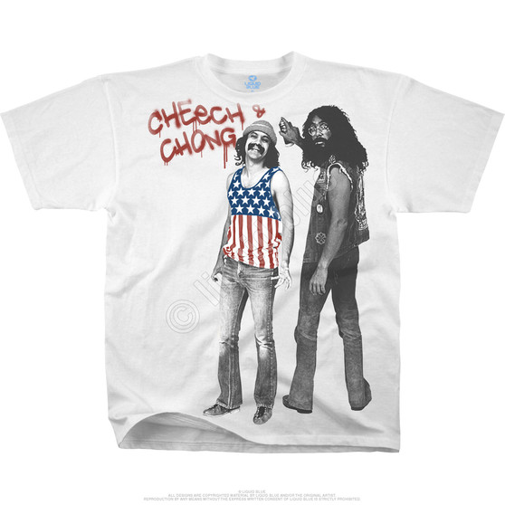 Liquid Blue American Stoners White Athletic T-Shirt