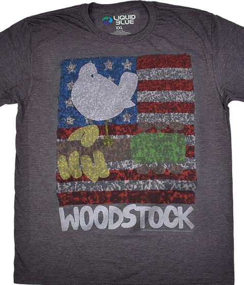 liquid blue American Woodstock Dark Heather Poly-Cotton T-Shirt