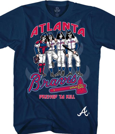 liquid blue Atlanta Braves Dressed to Kill Navy T-Shirt