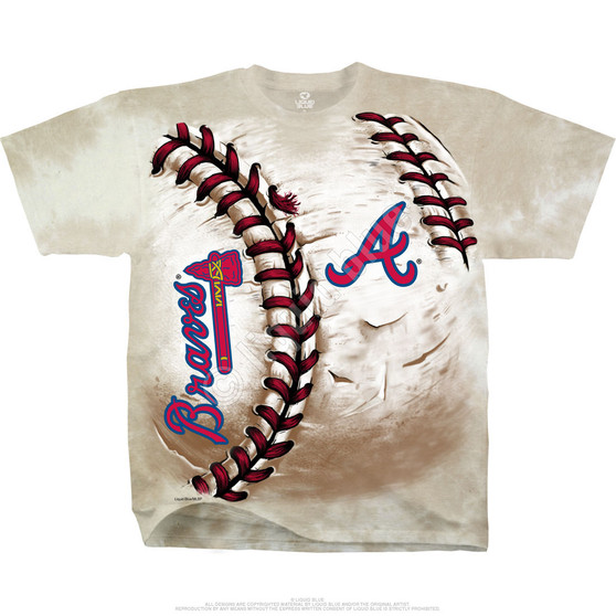 Liquid Blue Atlanta Braves Hardball Tie-Dye T-Shirt