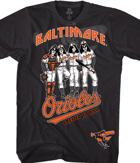 liquid blue Baltimore Orioles Dressed to Kill Black T-Shirt