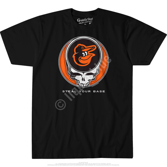 Liquid Blue Baltimore Orioles Steal Your Base Black Athletic T-Shirt
