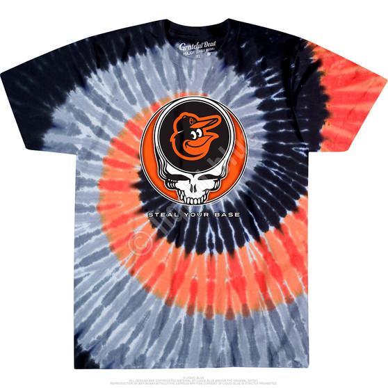 Liquid Blue Baltimore Orioles Steal Your Base Tie-Dye T-Shirt