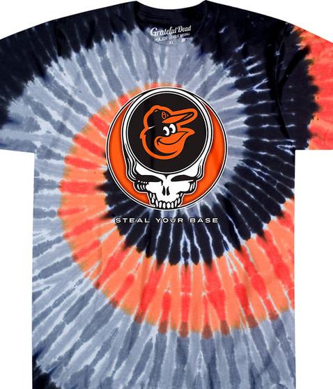 liquid blue Baltimore Orioles Steal Your Base Tie-Dye T-Shirt
