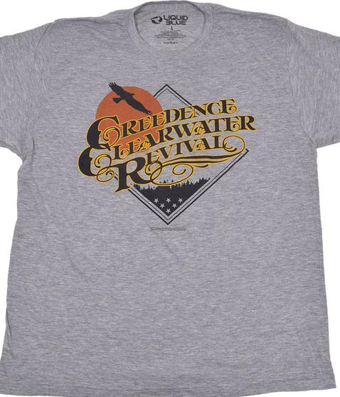 liquid blue Bayou Country Heather Grey Poly Cotton T-Shirt