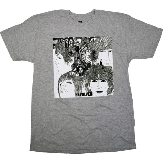 liquid blue Beatles Revolver Grey Poly-Cotton T-Shirt