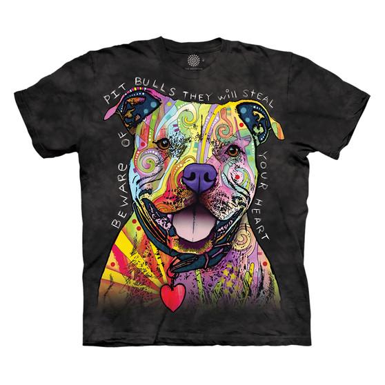 Liquid Blue Beware Of Pitbulls Classic Cotton T-Shirt