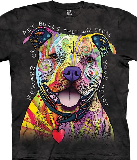 liquid blue Beware Of Pitbulls Classic Cotton T-Shirt