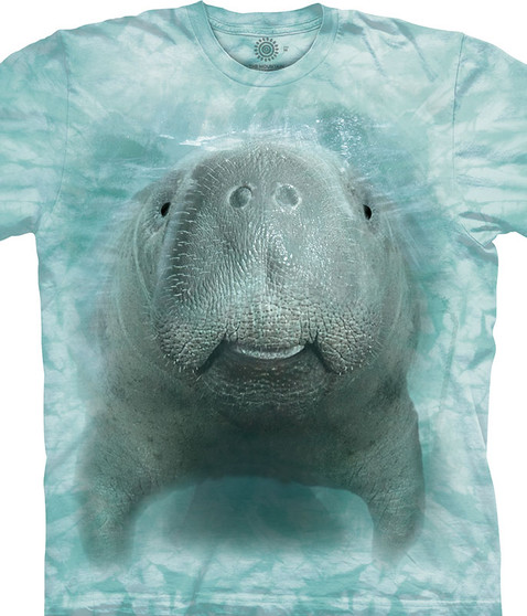 liquid blue Big Face® Manatee Classic Cotton T-Shirt