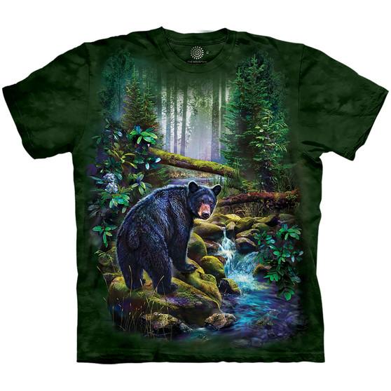 Liquid Blue Black Bear Forest Classic Cotton T-Shirt