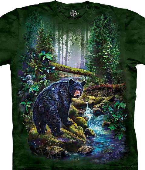 liquid blue Black Bear Forest Classic Cotton T-Shirt