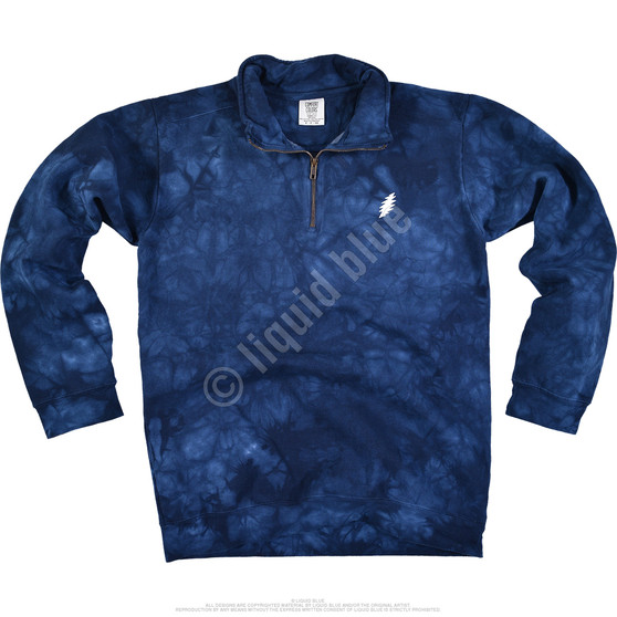 Liquid Blue Bolt 1/4 Zip Pullover Comfort Colors Tie-Dye Sweatshirt