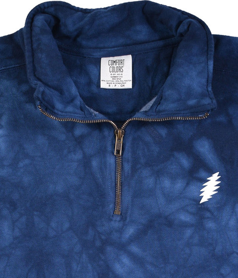 liquid blue Bolt 1/4 Zip Pullover Comfort Colors Tie-Dye Sweatshirt