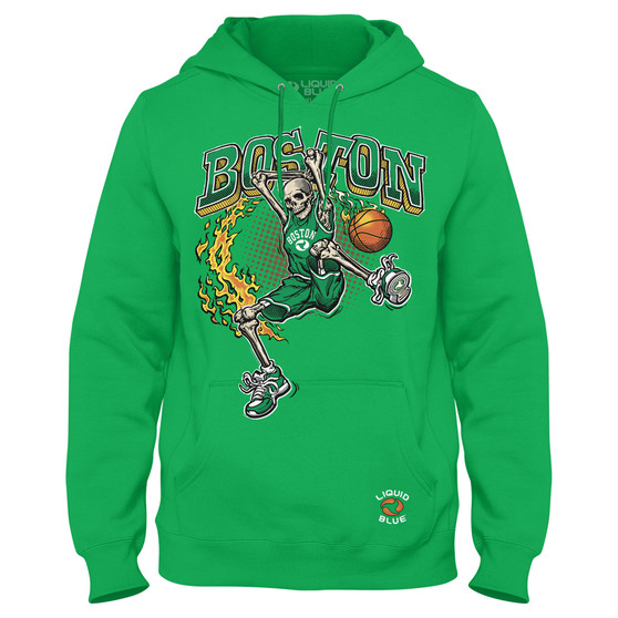 Liquid Blue Boston Dunker Basketball Skeleton Hoodie
