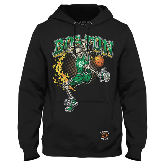 Liquid Blue Boston Dunker Basketball Skeleton Hoodie