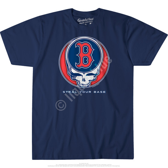 Liquid Blue Boston Red Sox Steal Your Base Navy Athletic T-Shirt